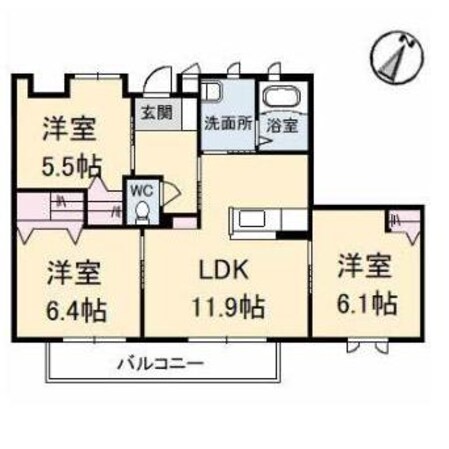 グランマスト多治米　Ａ棟の物件間取画像